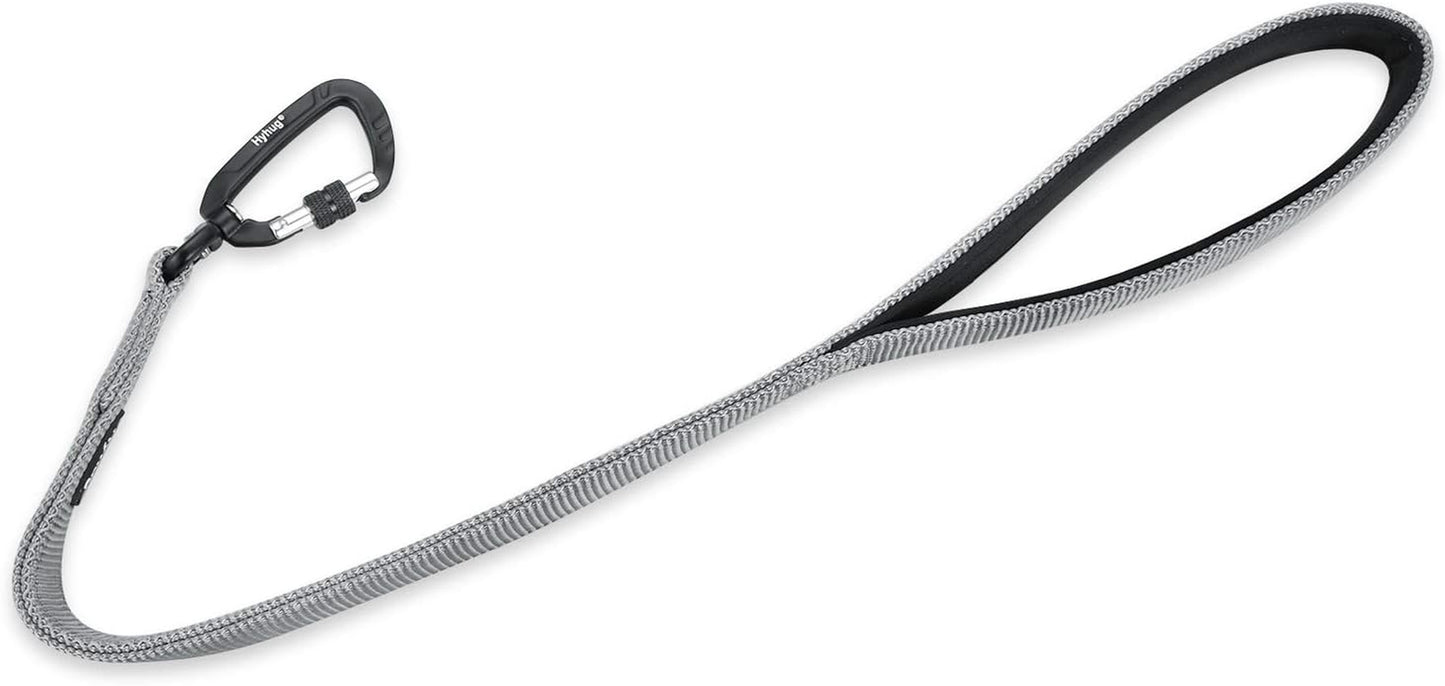Pets 24 Inches Heavy Duty Short Leash with Comfortable Handle and Lightweight Aviation Aluminium Clip Lead- for Large Medium Dogs Daily Walking and Training. (Sleet Gray)