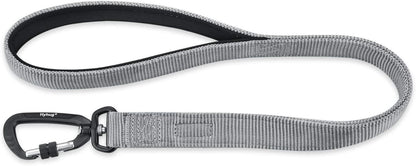 Pets 24 Inches Heavy Duty Short Leash with Comfortable Handle and Lightweight Aviation Aluminium Clip Lead- for Large Medium Dogs Daily Walking and Training. (Sleet Gray)